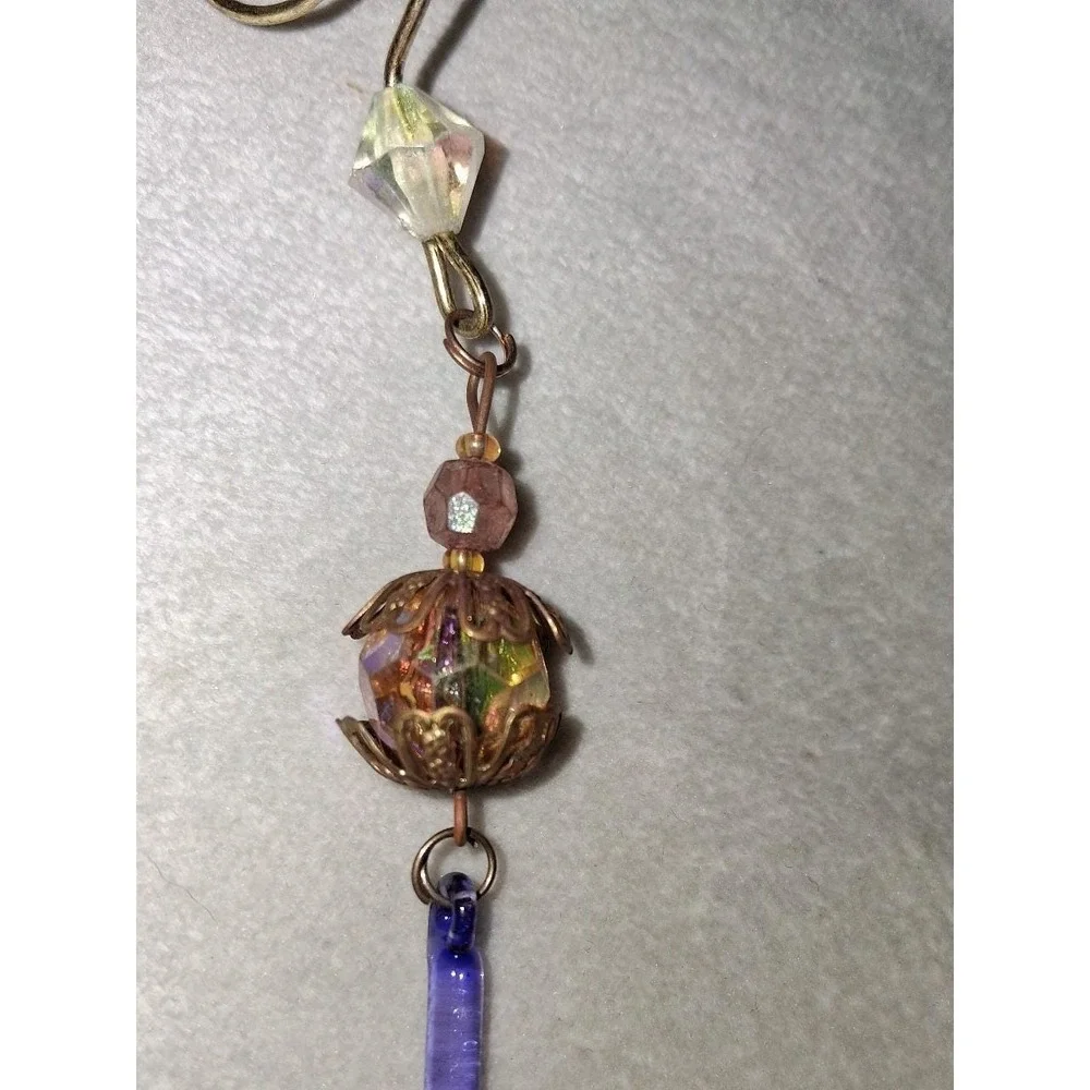 Bombay Company Glass Teardrop Christmas Ornaments Set of 6 Jewel Tone Boxed